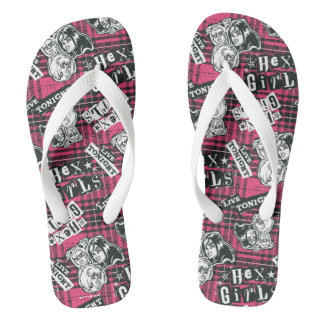 Die Hex Girls punk Kariertes Muster Flip Flops
