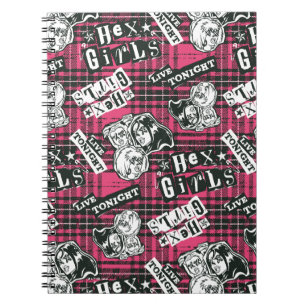 Die Hex Girls punk Kariertes Muster Notizblock