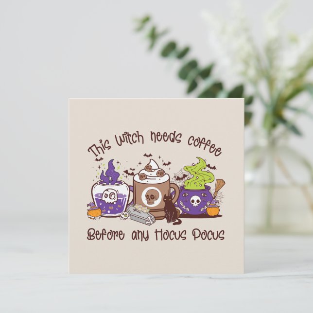 Die Hexe braucht Kaffee - Kaffee lange (Stehend Vorderseite)