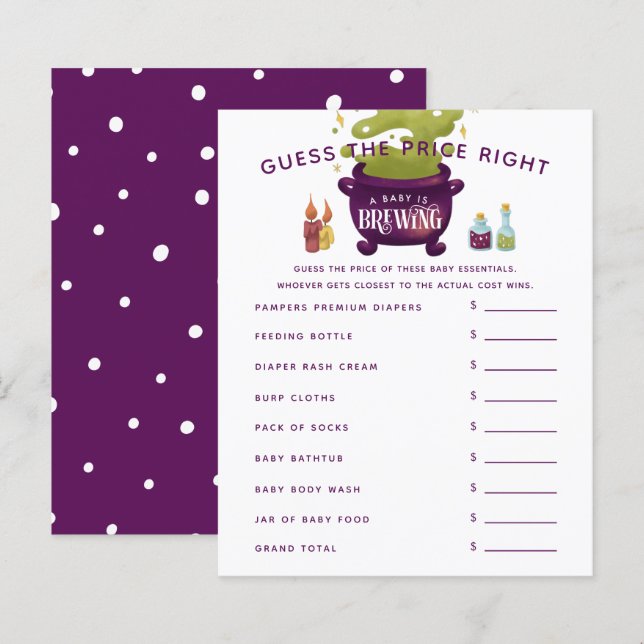 Die Hexe Cauldron Babydusche schätzt den Preis ric (Vorne/Hinten)