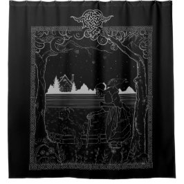 Die Hexe im Wald: Unerzählte Folktale Duschvorhang