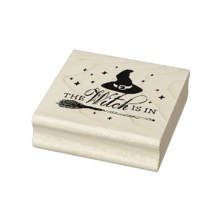 Die Hexe ist da | Halloween-Hexe Gummistempel