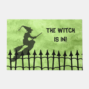"Die Hexe ist in" Halloween Funny Welcome Green Fußmatte