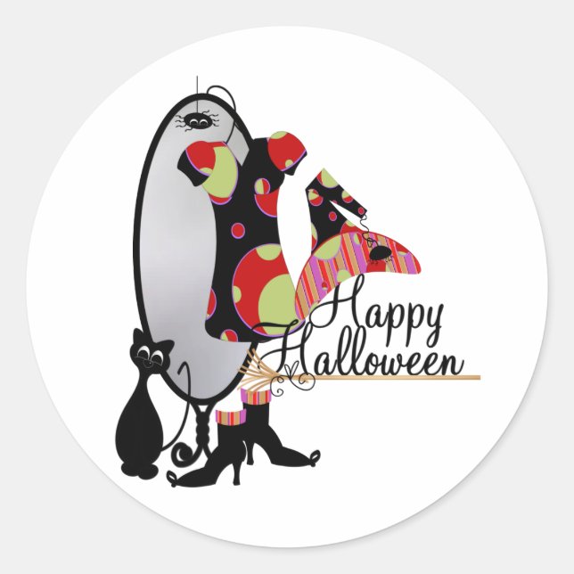 Die Hexe Runder Aufkleber (Vorderseite)