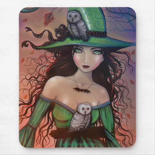 Die Hexe und die Owls-Mousepad von Molly Harrison Mousepad (Vorne)