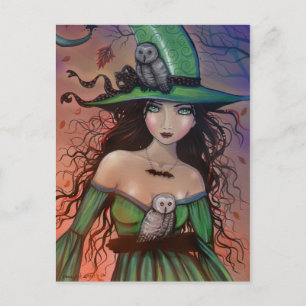 Die Hexe und die Owls-Postkarte Postkarte