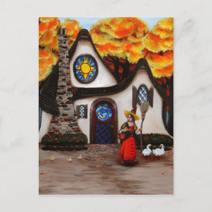 Die Hexe und ihre Gänse Postkarte