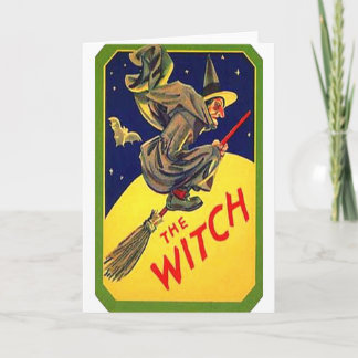 Die Hexe Vintag Halloween Karte