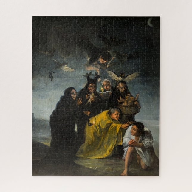 Die Hexen Sabbat, Las Brujas von Francisco Goya Puzzle (Vertikal)