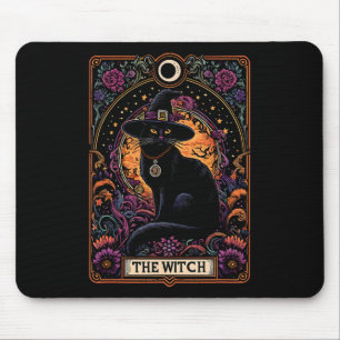 Die Hexenkatze Tarotkarte Halloween Vintage Gothic Mousepad