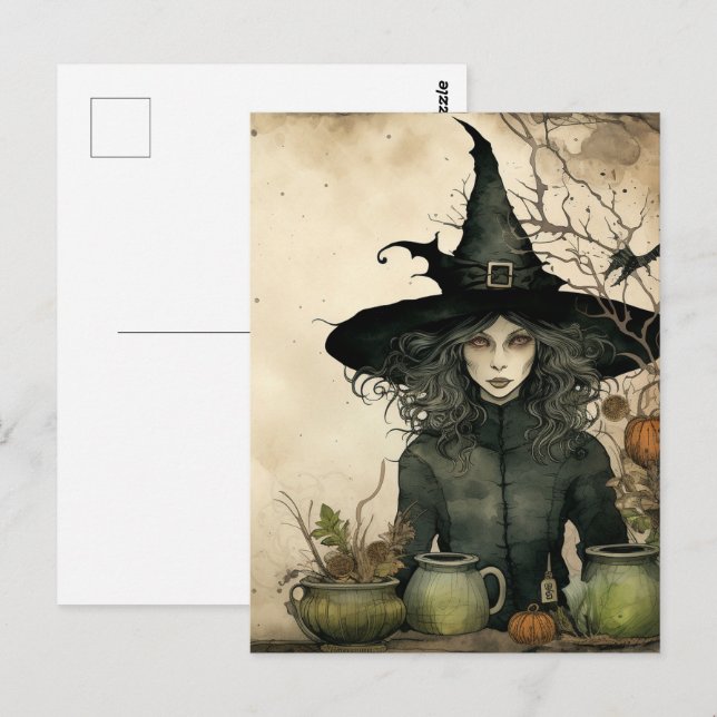 Die Hexenpostkarte Postkarte (Vorne/Hinten)