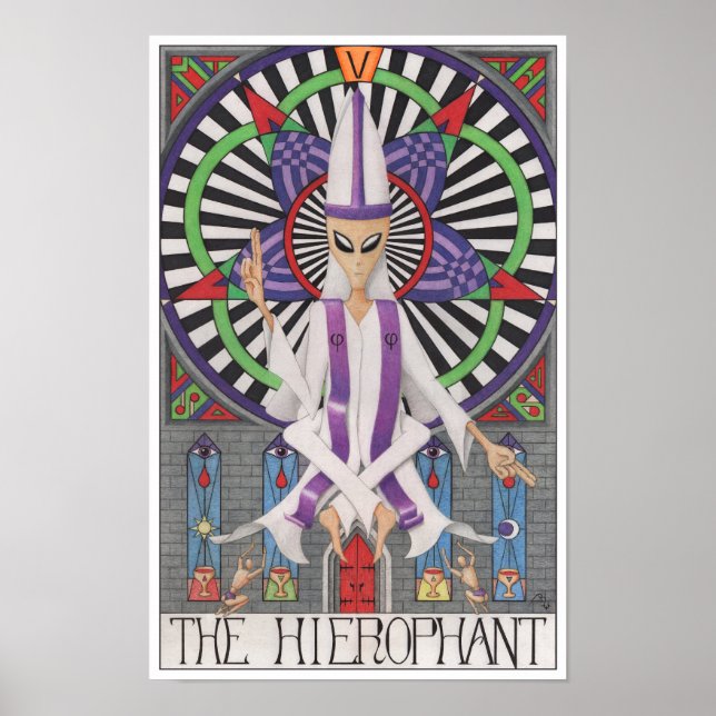 Die Hierophant-Tarotkarte Poster (Vorne)