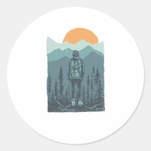 Die Hiker Runder Aufkleber