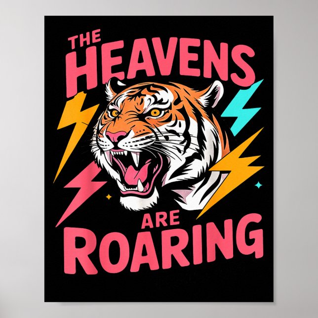 Die Himmel Brüllen Psalm 19_1 Tiger Christlich Poster (Vorne)