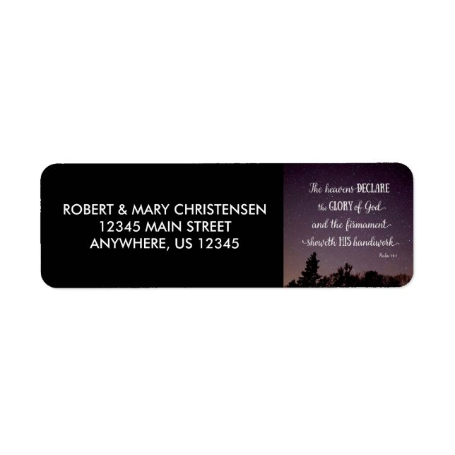 Die Himmel verkünden die Herrlichkeit Gottes (Vorne)