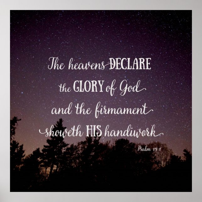 Die Himmel verkünden die Herrlichkeit Gottes Poster (Vorne)