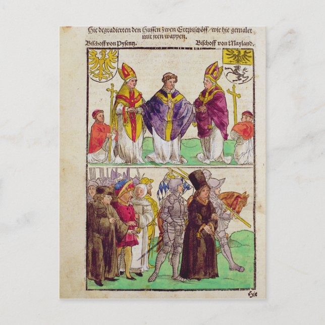 Die Hinrichtung von Jan Hus Postkarte (Vorderseite)