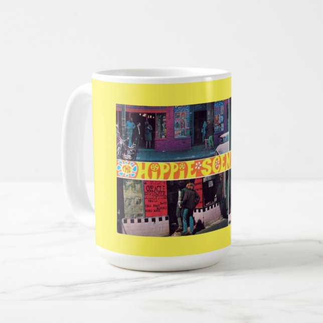 Die Hippie-Szene, Retro, Vintag Kaffeetasse (Vorderseite Links)