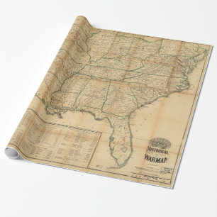 Die historische Bürgerkriegslandkarte (1862) Geschenkpapier