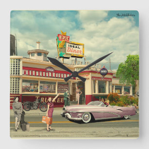 Die Hitchfänger Quadratische Wanduhr