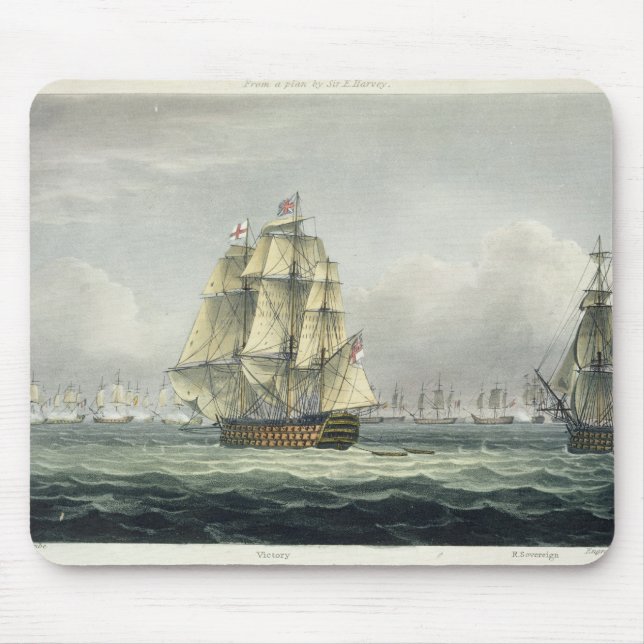 Die HMS Victory, die für die französische Linie Mousepad (Vorne)