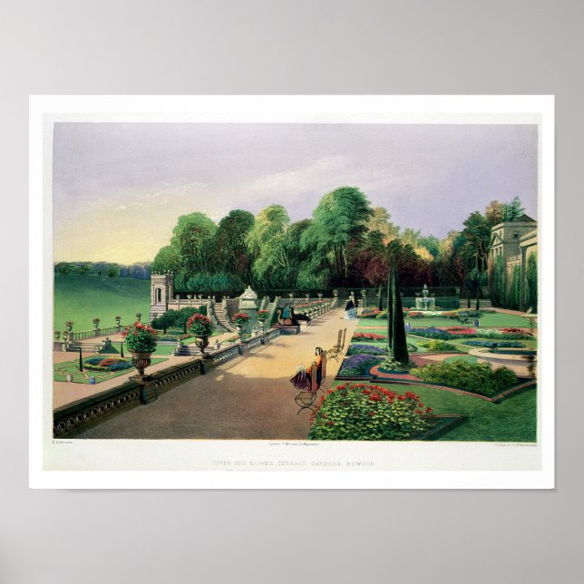 Die Hoch- und Unterterrassengärten von Bowood Poster (Vorne)