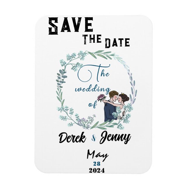 Die Hochzeit blauer Liebhaber Magnet (Vertikal)