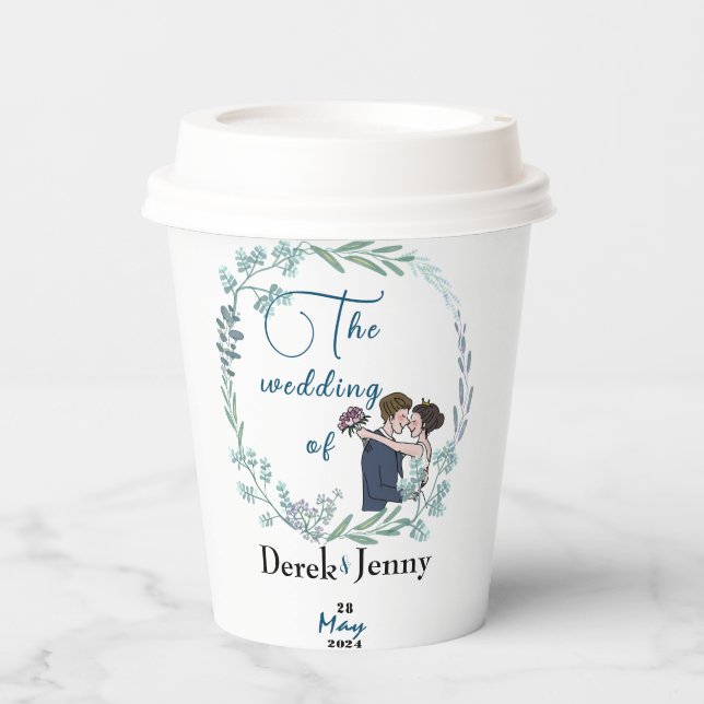 Die Hochzeit blauer Liebhaber Pappbecher (Vorderseite)