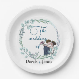 Die Hochzeit blauer Liebhaber Pappteller