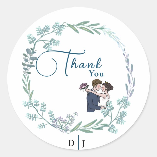 Die Hochzeit blauer Liebhaber Runder Aufkleber (Vorderseite)