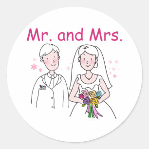 Die Hochzeit (C) Runder Aufkleber