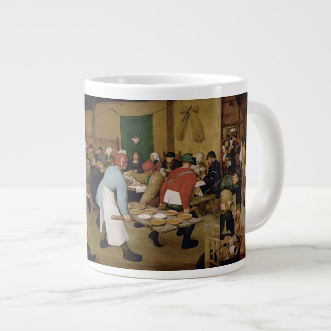 Die Hochzeit der Bauern durch Pieter Bruegel, der  Jumbo-Tasse (Vorderseite Rechts)