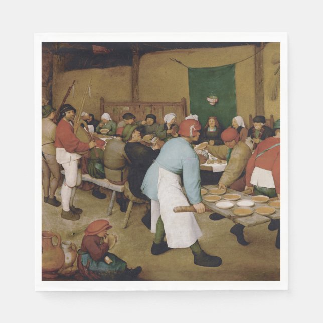 Die Hochzeit der Bauern durch Pieter Bruegel, der  Serviette (Vorderseite)
