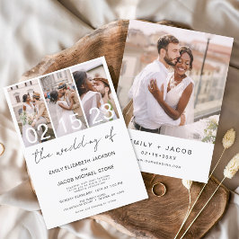 Die Hochzeit der Fotocollage White Wedding Einladung