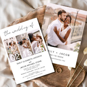 Die Hochzeit der Minimalistischen Fotocollage Simp Einladung