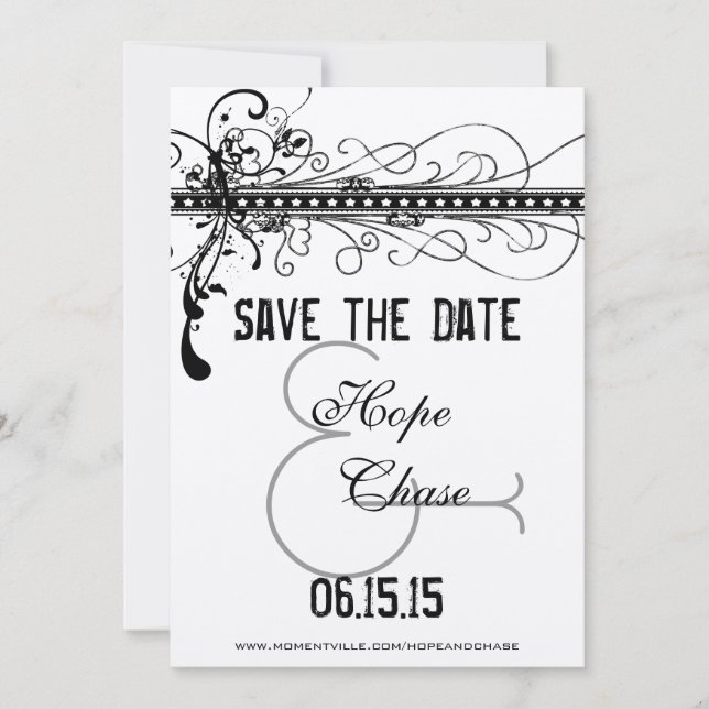 Die Hochzeit der schwarzen mittelalterlichen Renai Save The Date (Vorderseite)