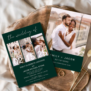 Die Hochzeit der Smaragdgrünen FotoCollage Einladung