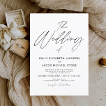 Die Hochzeit der weißen, eleganten Typografie Einladung<br><div class="desc">Die Hochzeit von Schwarz und Weiß Hochzeit Frühling oder Sommerhochzeit Einladungen - beinhaltet eine schöne und elegante Schrift Typografie mit einer modernen,  einfachen und klassischen Farbe für die besondere Hochzeitstagsfeier.</div>