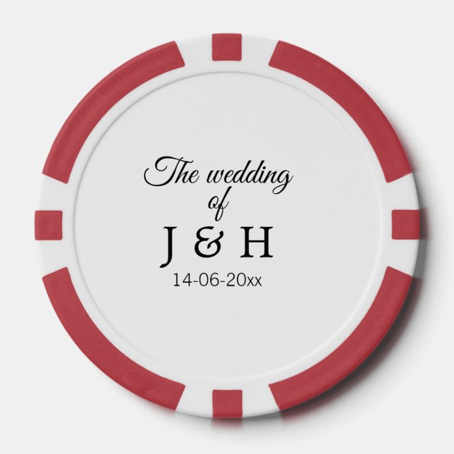 Die Hochzeit des Begleiters des Pärchens Anfangsbu Pokerchips (Vorderseite)