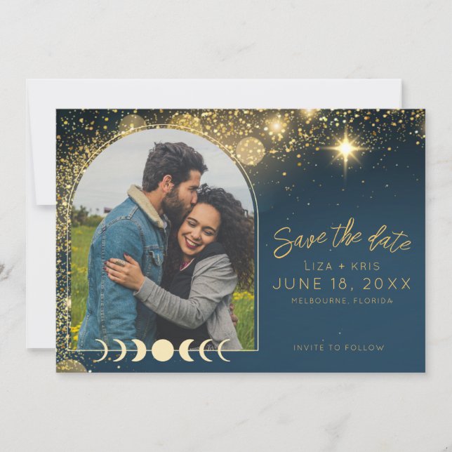 Die Hochzeit des Fotos der Sterne Save The Date (Vorderseite)