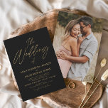 Die Hochzeit des goldenen, eleganten Fotos Folieneinladung<br><div class="desc">Die Hochzeit von Gold und Black Real Foil Wedding Spring oder Summer Wedding Foto oder Picture Invitations - beinhaltet eine wunderschöne und elegante Schrift Typografie mit einer modernen,  einfachen und klassischen Farbe für die besondere Hochzeitstagsfeier.</div>