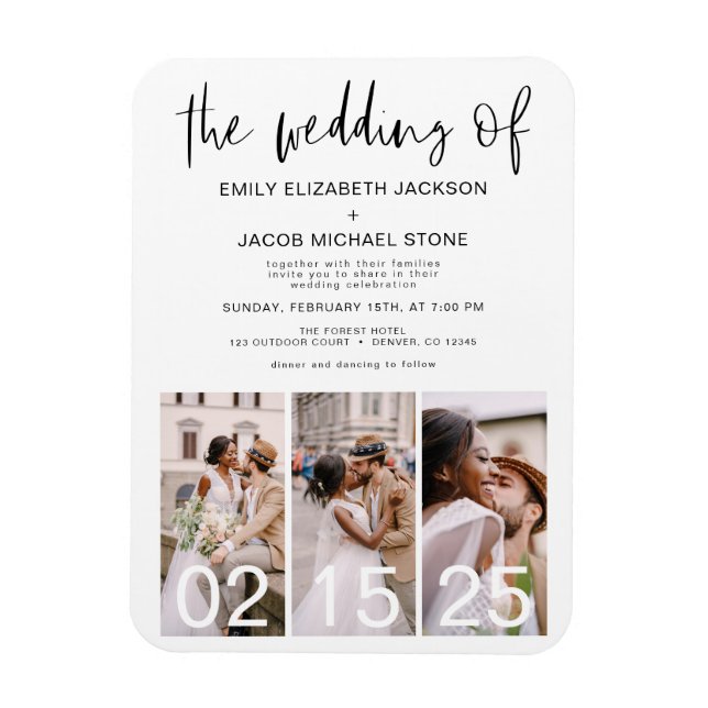 Die Hochzeit des minimalistischen Moderne Einfachh Magnet (Vertikal)