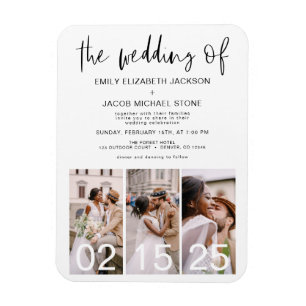 Die Hochzeit des minimalistischen Moderneinfachen Magnet