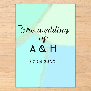 Die Hochzeit des Paares Anfangsbuchstabe Datum Acryleinladungen