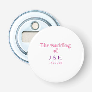 Die Hochzeit des Paares Anfangsbuchstabe des Namen Flaschenöffner