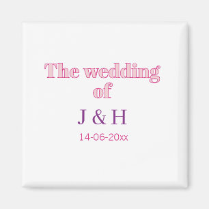 Die Hochzeit des Paares Anfangsbuchstabe des Namen Magnet