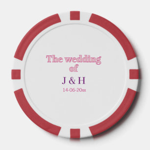 Die Hochzeit des Paares Anfangsbuchstabe des Namen Pokerchips