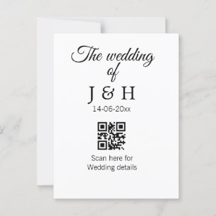 Die Hochzeit des Paares Name QR-Code-Scan-Detail Postkarte