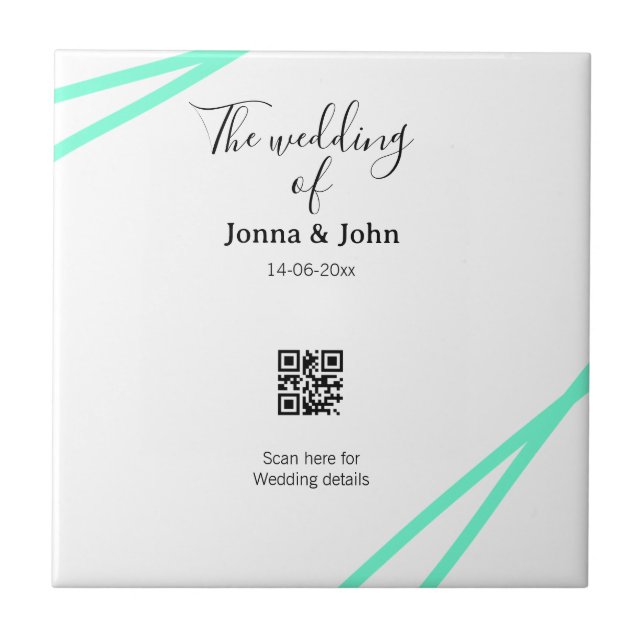 Die Hochzeit des Paares QR-Code-Scan-Detail Fliese (Vorderseite)