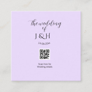 Die Hochzeit des Paares QR-Code-Scan-Detail Quadratische Visitenkarte